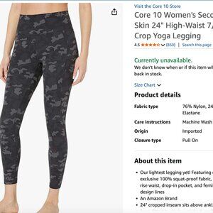 Core 10 Women's Second Skin 24" High-Waist 7/8 Crop Yoga Legging - Size Small
